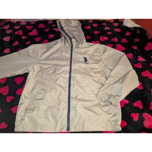 U.S. POLO ASSN. Men's Jacket Beige - EXTRA LARGE -Lined Rain Windbreaker Size XL - Picture 2 of 9